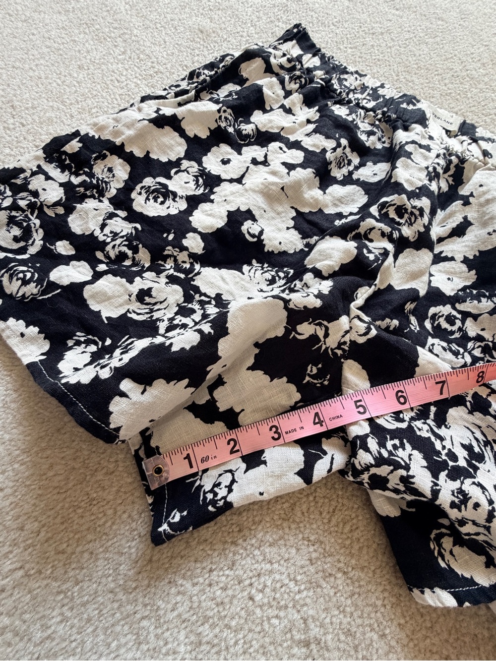 Everlane Linen Easy Shorts Floral Black White Medium European Flax Chic - Picture 11 of 11